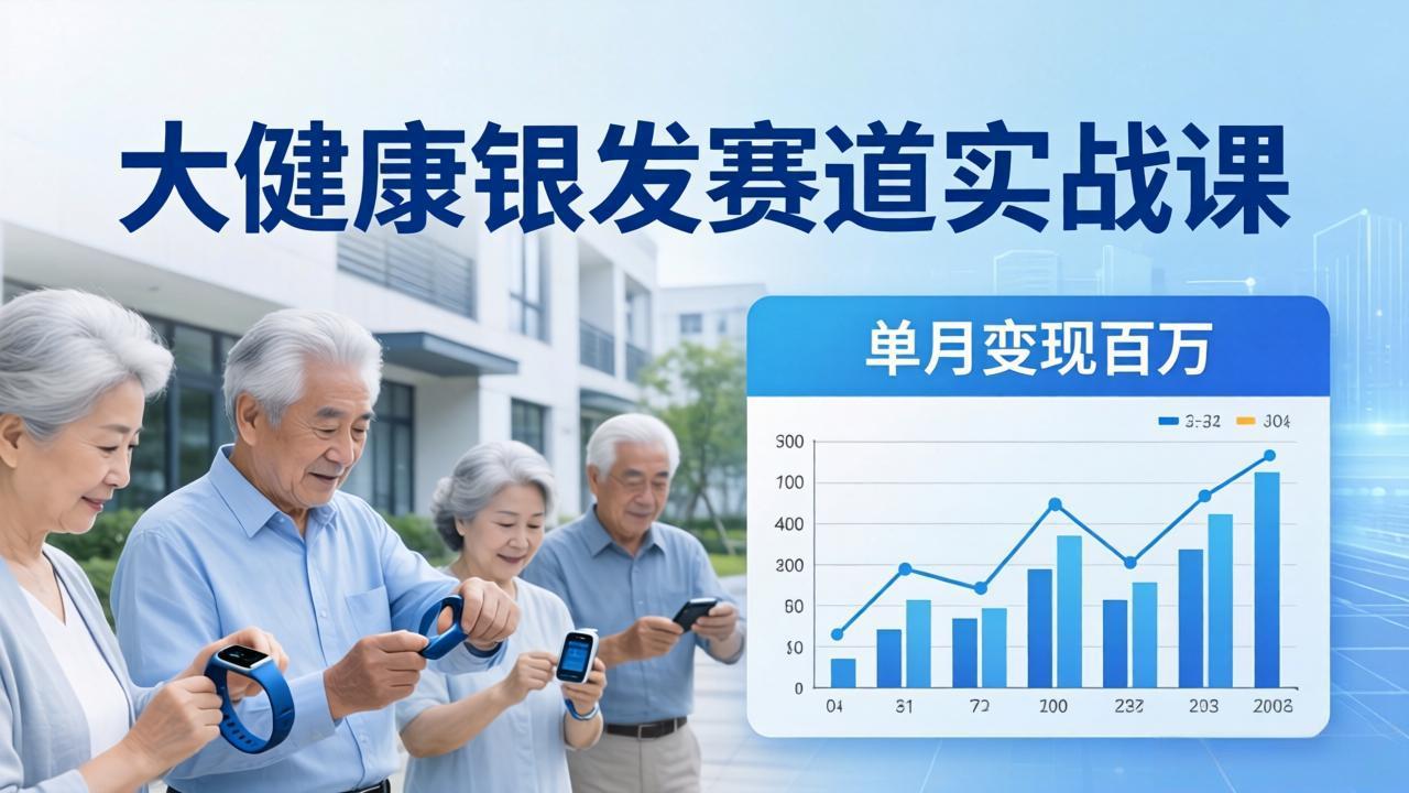 大健康银发赛道实战课：拆解视频号线索型 IP 单月变现百万逻辑，教你精准获客高效变现-智富思维学堂