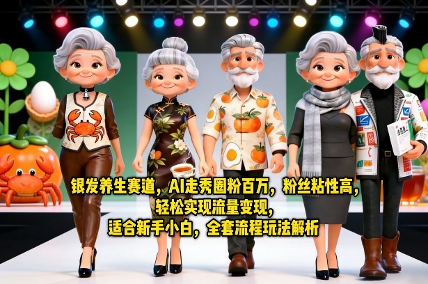 银发养生赛道，AI走秀圈粉百万，粉丝粘性高，轻松实现流量变现，适合新手小白，全套流程玩法解析-智富思维学堂