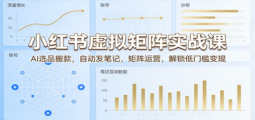 小红书虚拟矩阵实战课:AI选品搬款,自动发笔记,矩阵运营,解锁低门槛变现-智富思维学堂