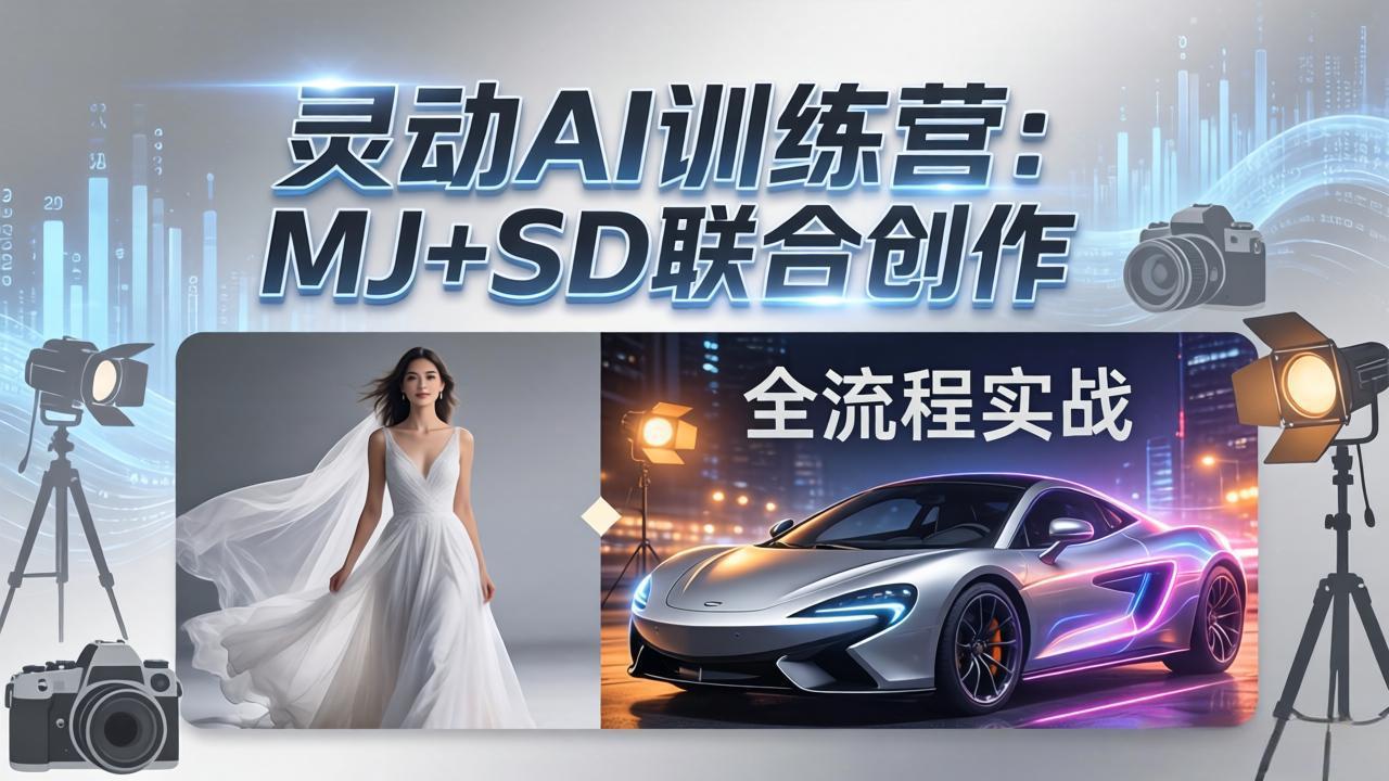 灵动AI训练营-3.0课程:MJ+SD联合创作,从婚纱大片到汽车广告,摄影后期全流程实战-智富思维学堂