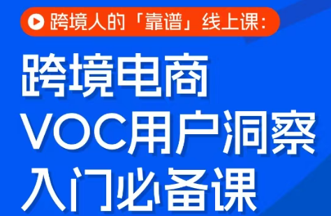 跨境电商VOC用户洞察入门必备课-智富思维学堂
