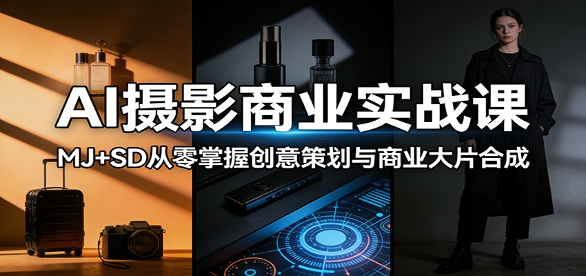 AI摄影商业实战课：MJ+SD从零掌握创意策划与商业大片合成-智富思维学堂