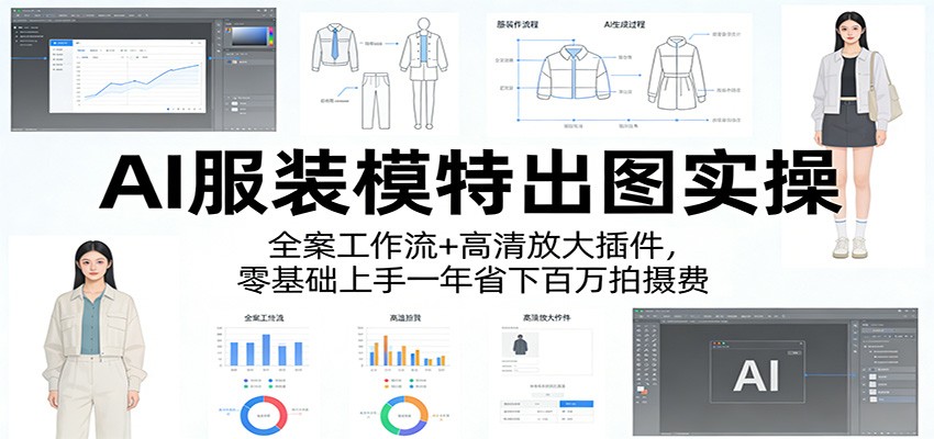 AI服装模特出图实操：全案工作流+ 高清放大插件，零基础上手一年省下百万拍摄费-智富思维学堂