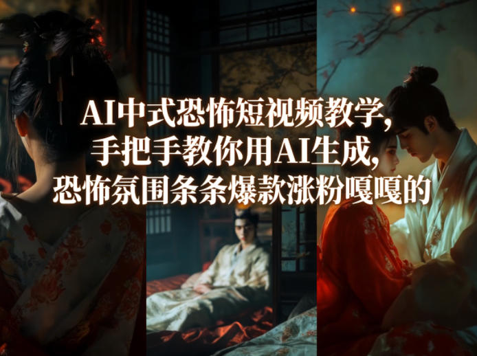 AI中式恐怖短视频教学，手把手教你用AI生成，恐怖氛围条条爆款涨粉嘎嘎的-智富思维学堂