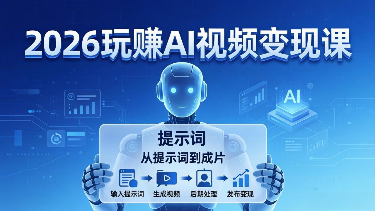 2026玩赚AI视频变现课：掌握 AI 视频全流程技能，从提示词到成片高效产出-智富思维学堂