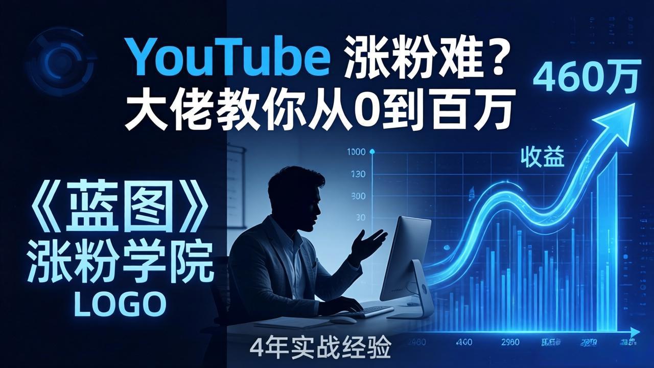 YouTube 涨粉难?《蓝图涨粉学院》:4 年赚 460 万的大佬教策略,从0到百万有路径!-智富思维学堂