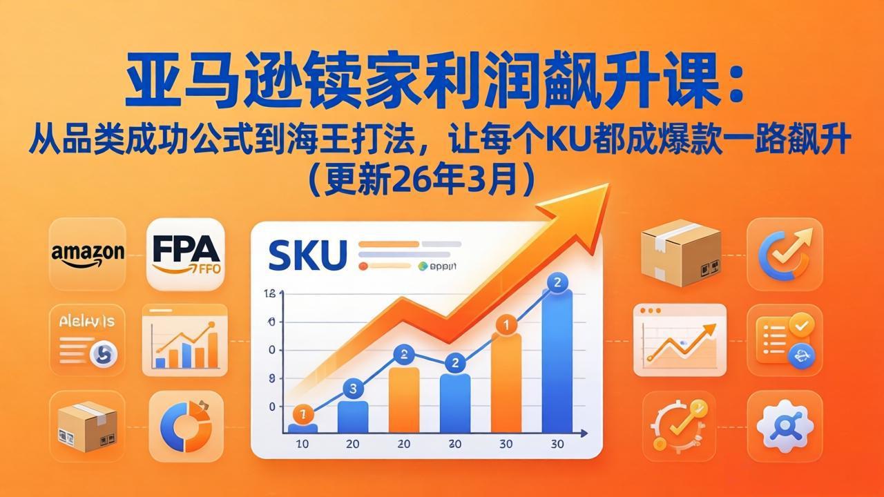 亚马逊卖家利润飙升课:从品类成功公式到海王打法,让每个SKU都成爆款一路飙升(更新26年3月-智富思维学堂