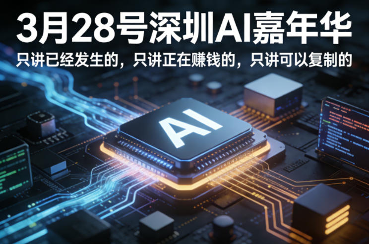 3月28号深圳AI嘉年华,只讲已经发生的,只讲正在賺钱的,只讲可以复制的-智富思维学堂