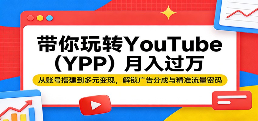 带你玩转YouTube(YPP)月入过万：从账号搭建到多元变现，解锁广告分成与精准流量密码-智富思维学堂