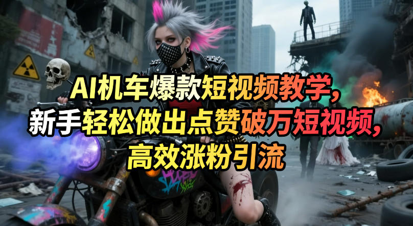 AI机车爆款短视频教学，新手轻松做出点赞破万短视频，高效涨粉引流-智富思维学堂