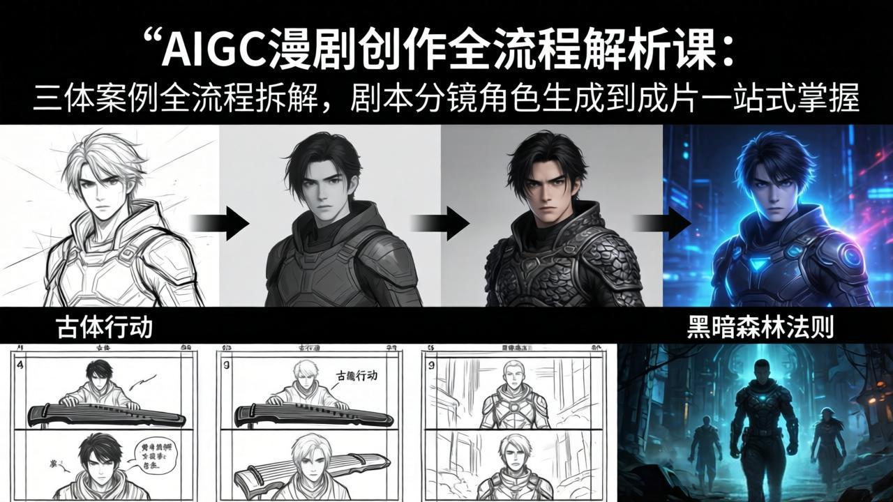 AIGC漫剧创作全流程解析课：三体案例全流程拆解，剧本分镜角色生成到成片一站式掌握-智富思维学堂