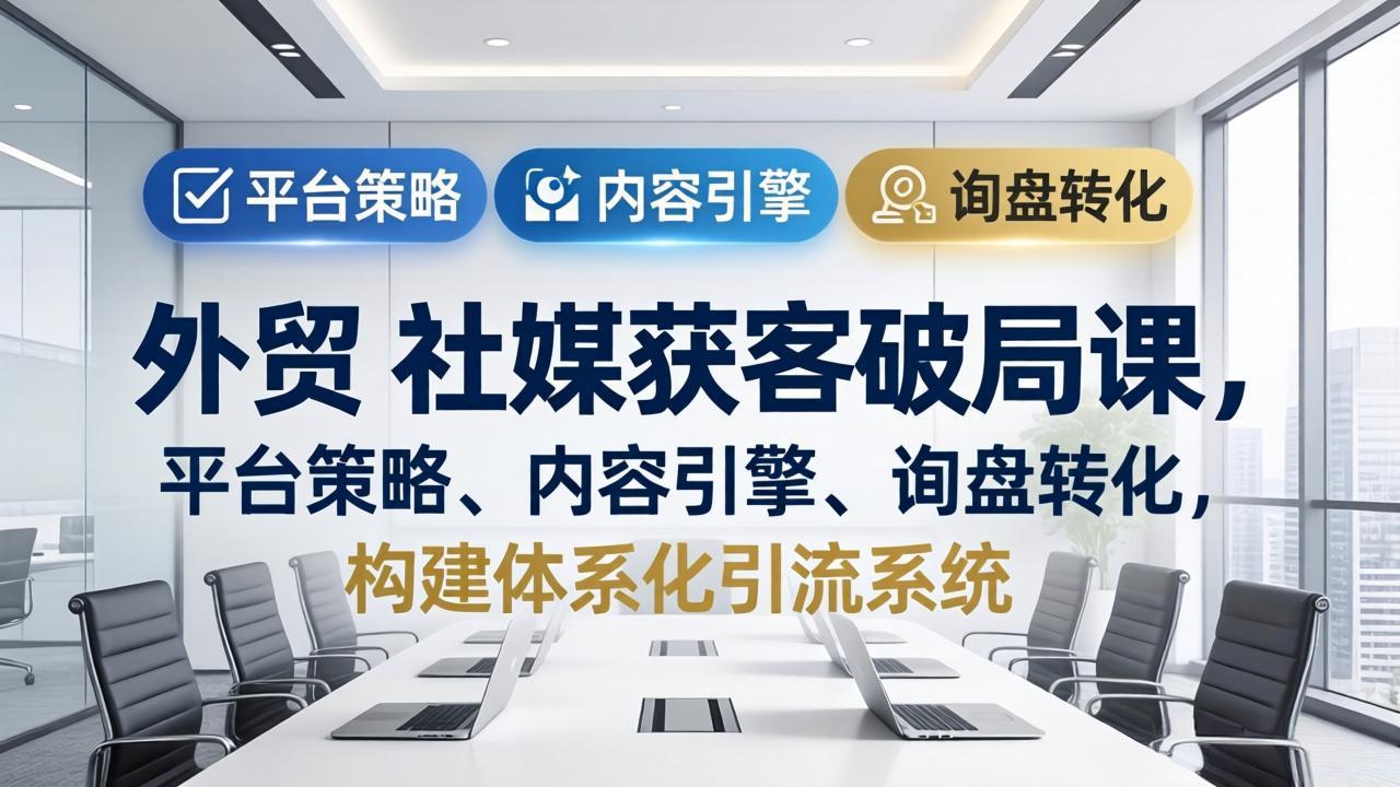外贸 社媒获客破局课，平台策略、内容引擎、询盘转化，构建体系化引流系统(更新26年3月-智富思维学堂