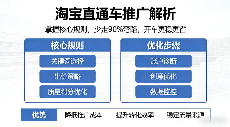 淘宝直通车推广解析，掌握核心规则，少走90%弯路，开车更稳更省-智富思维学堂