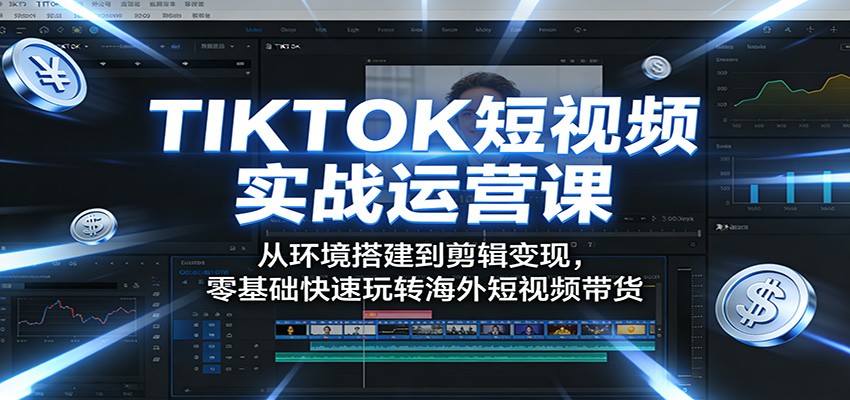 TIKTOK短视频实战运营课：从环境搭建到剪辑变现，零基础快速玩转海外短视频带货-智富思维学堂