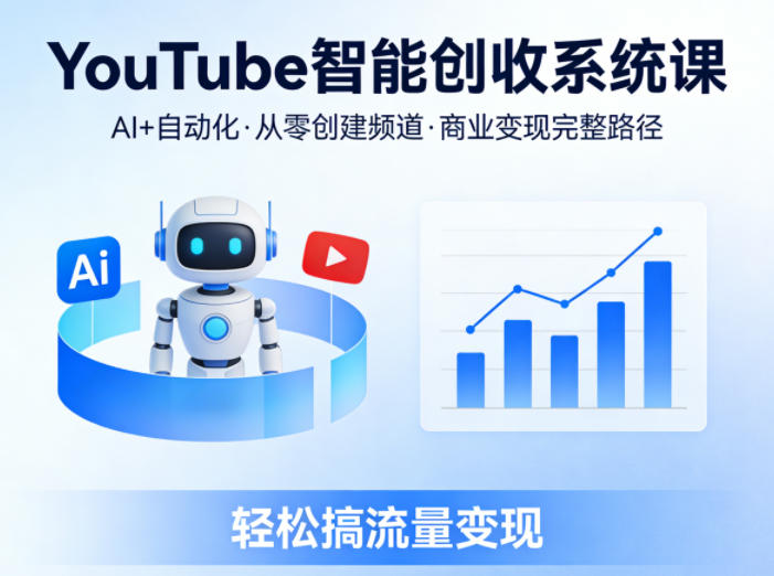 YouTube智能创收系统课，AI+自动化，从零创建YouTube频道并实现商业变现的完整路径，轻松搞流量变现-智富思维学堂