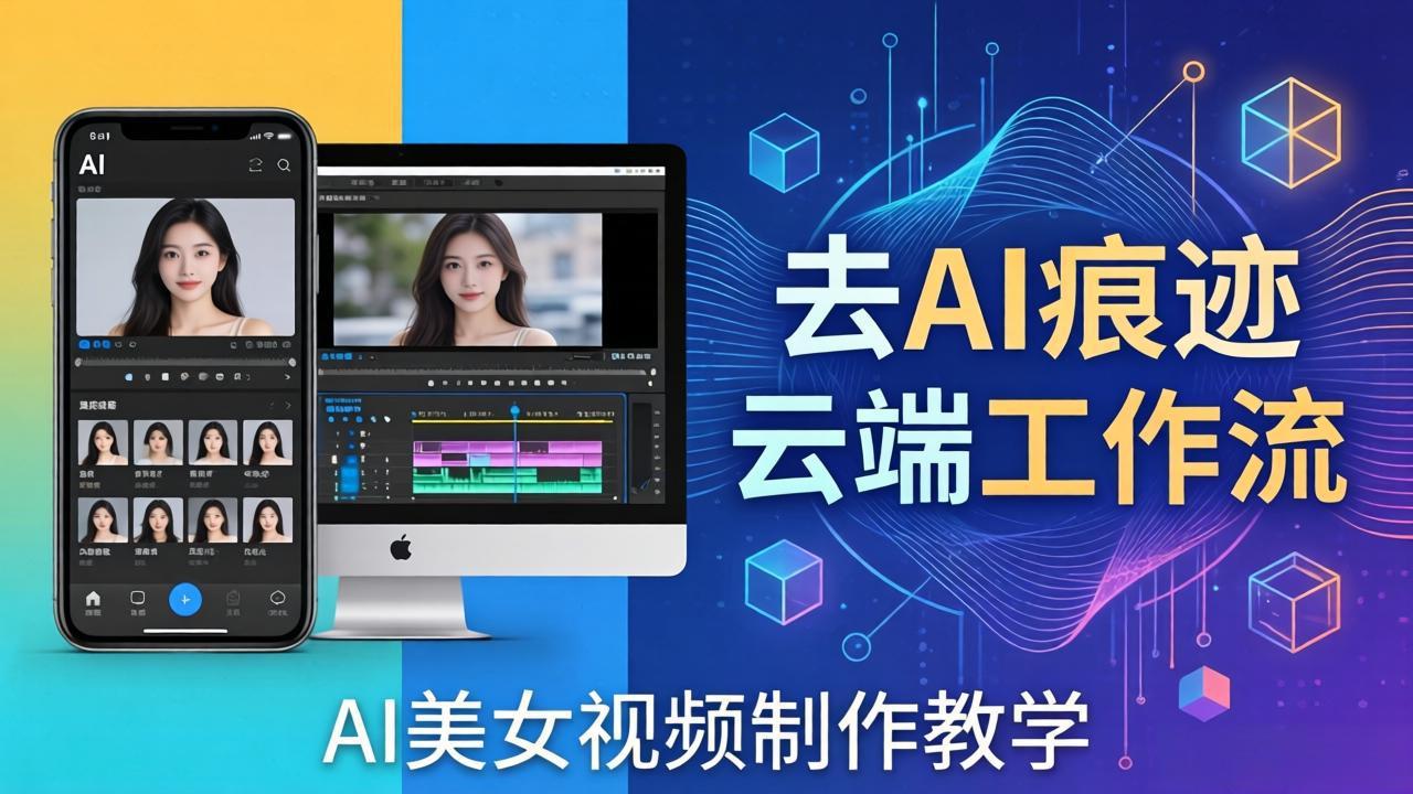 AI美女视频制作教学：去AI痕迹，云端工作流出图，手机电脑均可，不需要配置-智富思维学堂
