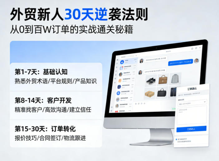 外贸新人30天逆袭法则，教你从0到百W订单的实战通关秘籍-智富思维学堂