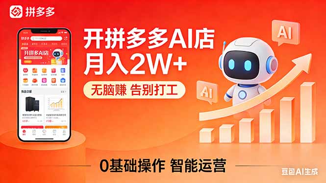 开一家拼多多AI店，月入2W+，无脑赚，告别打工，附SOP手册-智富思维学堂