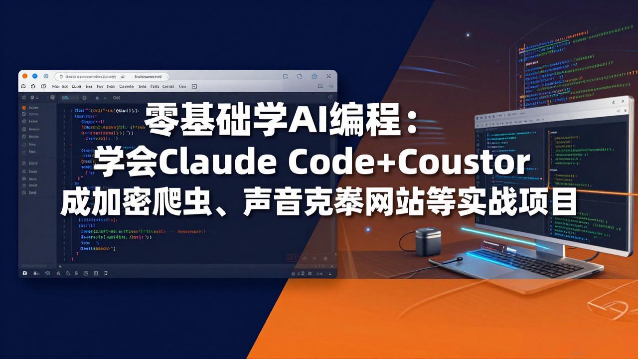 零基础学AI编程：学会Claude Code+Cursor完成加密爬虫、声音克隆网站等实战项目-智富思维学堂