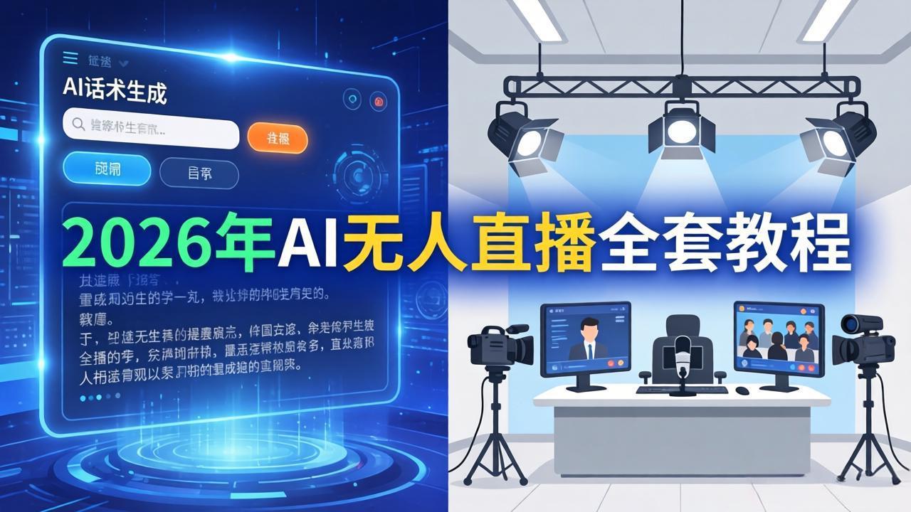 2026年AI无人直播全套教程:OBS安装+软件配置+直播间搭建+话术生成+一键开播实操-智富思维学堂