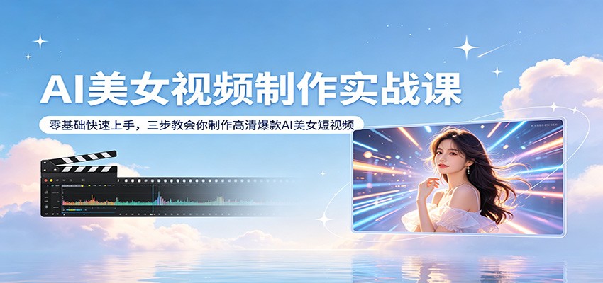AI美女视频制作实战课：零基础快速上手，三步教会你制作高清爆款AI美女短视频-智富思维学堂