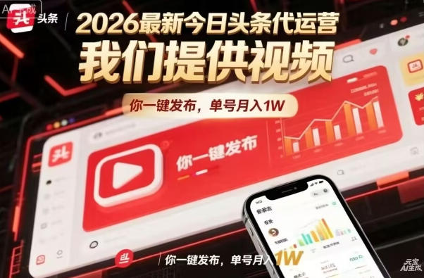 今日头条躺賺模式，你9我1，操作简单，一键发布，单机日入数百，长期合作【揭秘】-智富思维学堂
