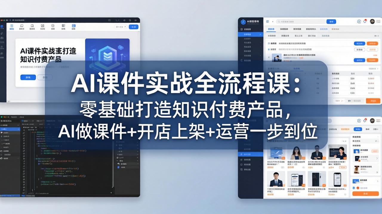 AI课件实战全流程课:零基础打造知识付费产品,AI做课件+开店上架+运营一步到位-智富思维学堂