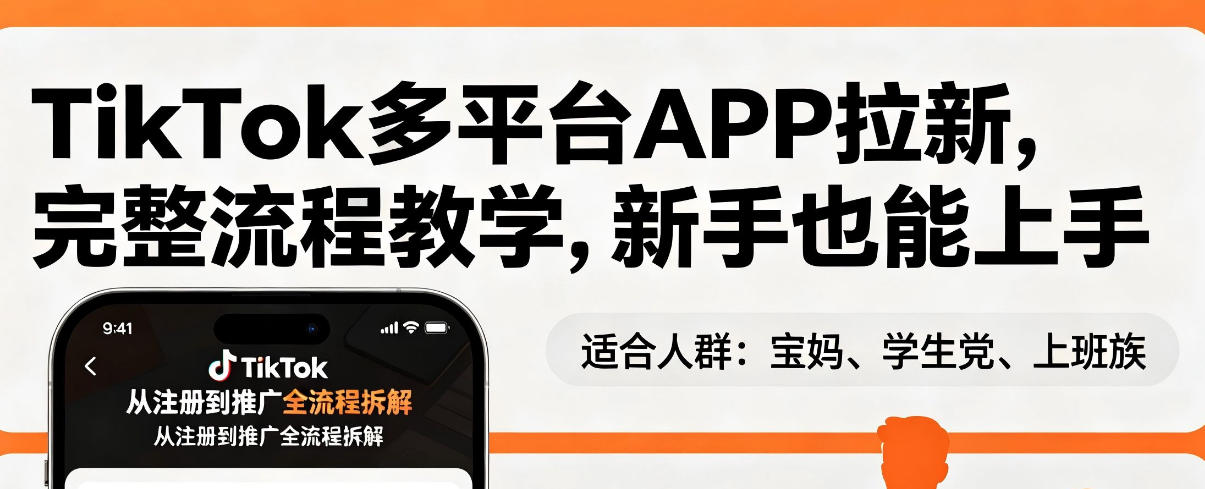 TikTok多平台APP拉新,完整流程教学,新手也能上手,轻松出海搞美金-智富思维学堂