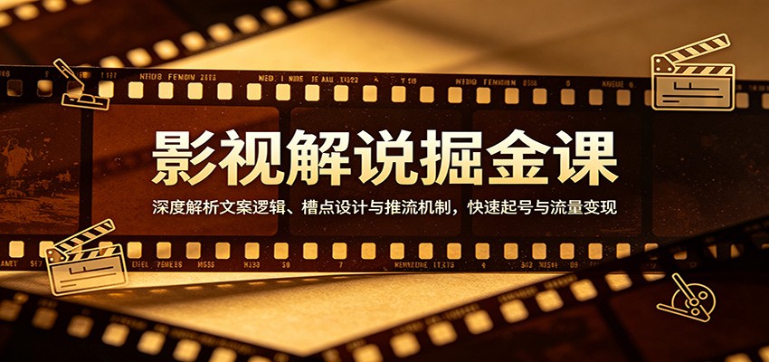 影视解说掘金课：深度解析文案逻辑、槽点设计与推流机制，快速起号与流量变现-智富思维学堂