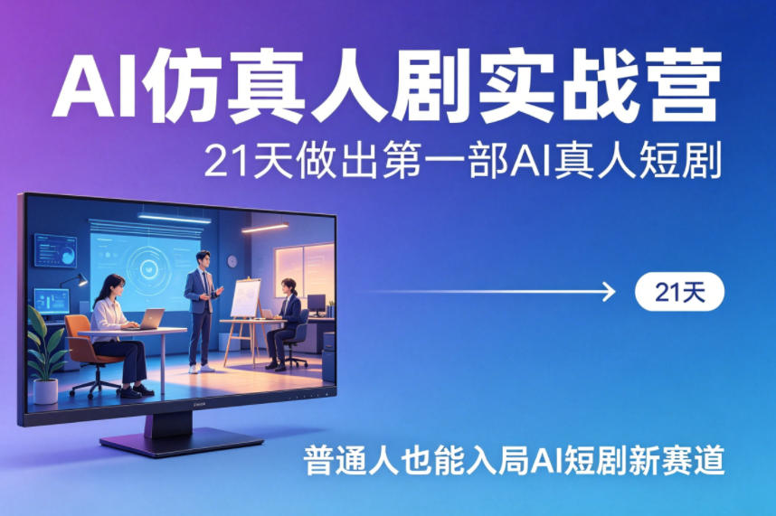 AI仿真人剧实战营，21天做出第一部AI真人短剧，普通人也能入局AI短剧新赛道-智富思维学堂