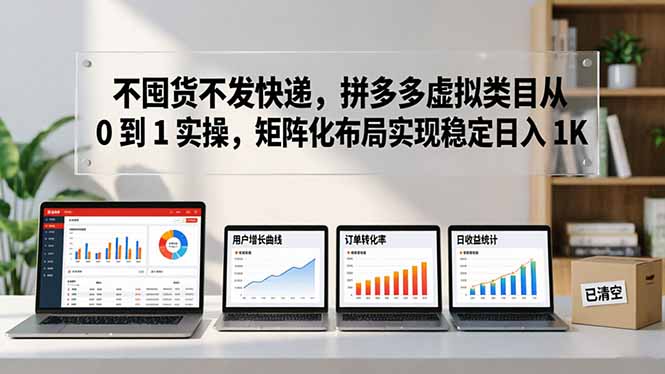 不囤货不发快递，拼多多虚拟类目从 0 到 1 实操，矩阵化布局实现稳定日入 1K-智富思维学堂