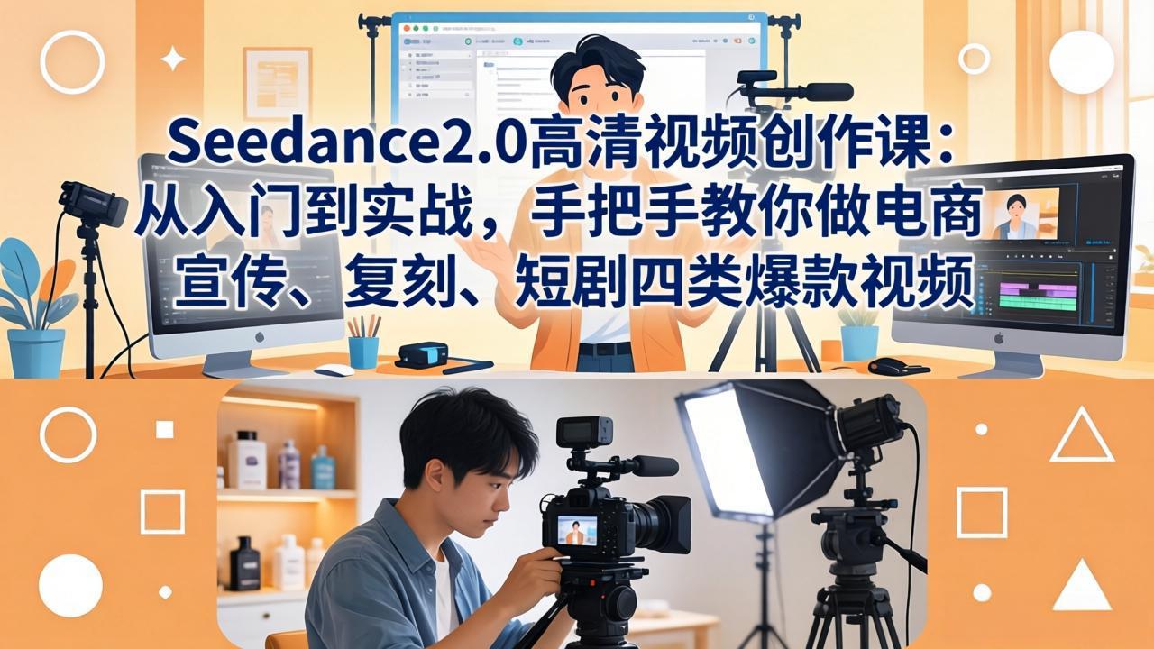 Seedance2.0高清视频创作课：从入门到实战，手把手教你做电商、宣传、复刻、短剧四类爆款视频-智富思维学堂