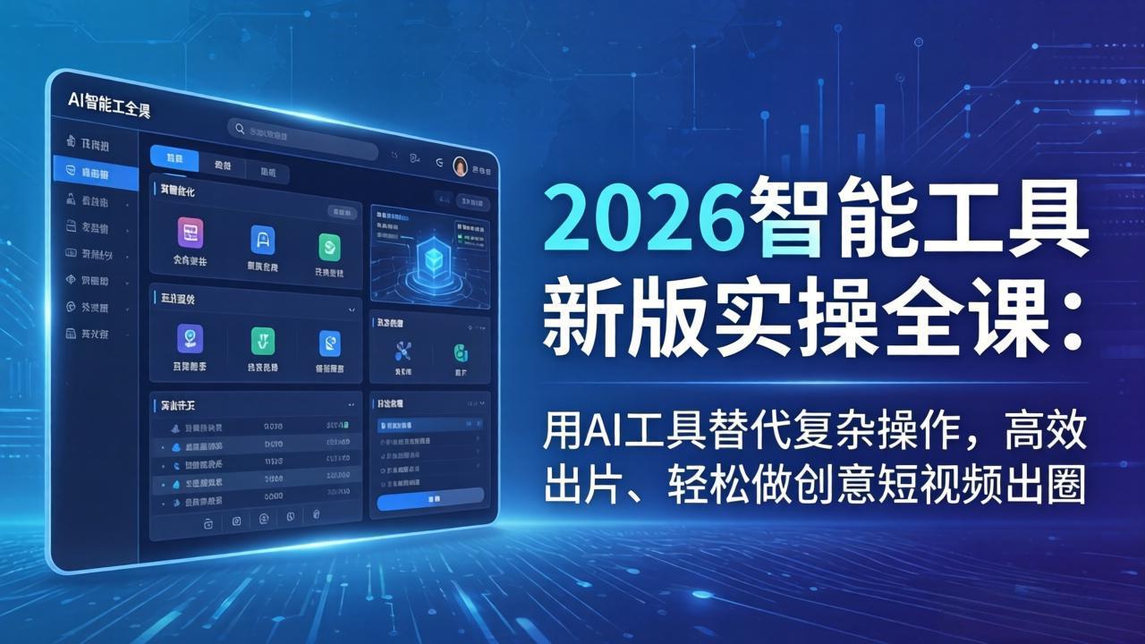 2026智能工具新版实操全课：用AI工具替代复杂操作，高效出片、轻松做创意短视频出圈-智富思维学堂