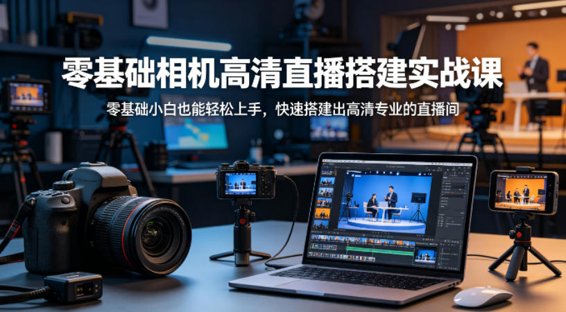 零基础相机高清直播间搭建实战课，小白也能轻松上手，快速搭建出高清专业的直播间-智富思维学堂