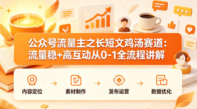 公众号流量主之长短文鸡汤赛道，流量稳+高互动，从0-1全流程讲解-智富思维学堂