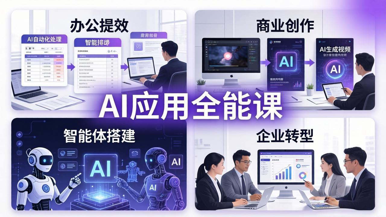 AIGC 应用师全能课-更新：办公提效、商业创作、智能体搭建、企业转型，一站式学会AI应用-智富思维学堂