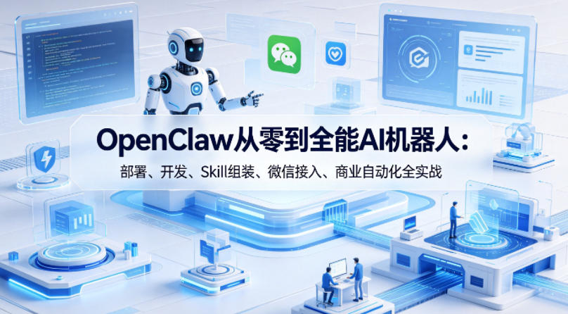 OpenClaw从零到全能AI机器人：部署、开发、Skill组装、微信接入、商业自动化全实战-智富思维学堂