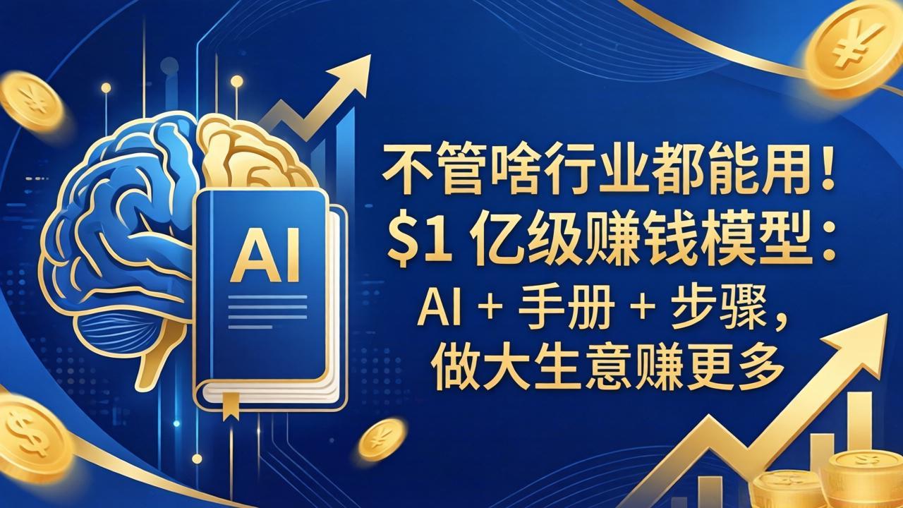 不管啥行业都能用！$1 亿级赚钱模型：AI + 手册 + 步骤，做大生意赚更多-智富思维学堂