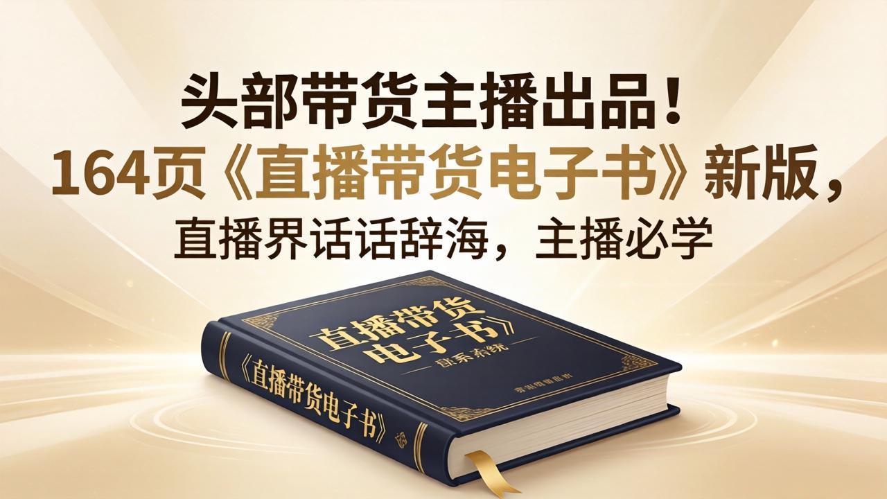 头部带货主播出品！164页《直播带货电子书》新版，直播界话术辞海，主播必学-智富思维学堂
