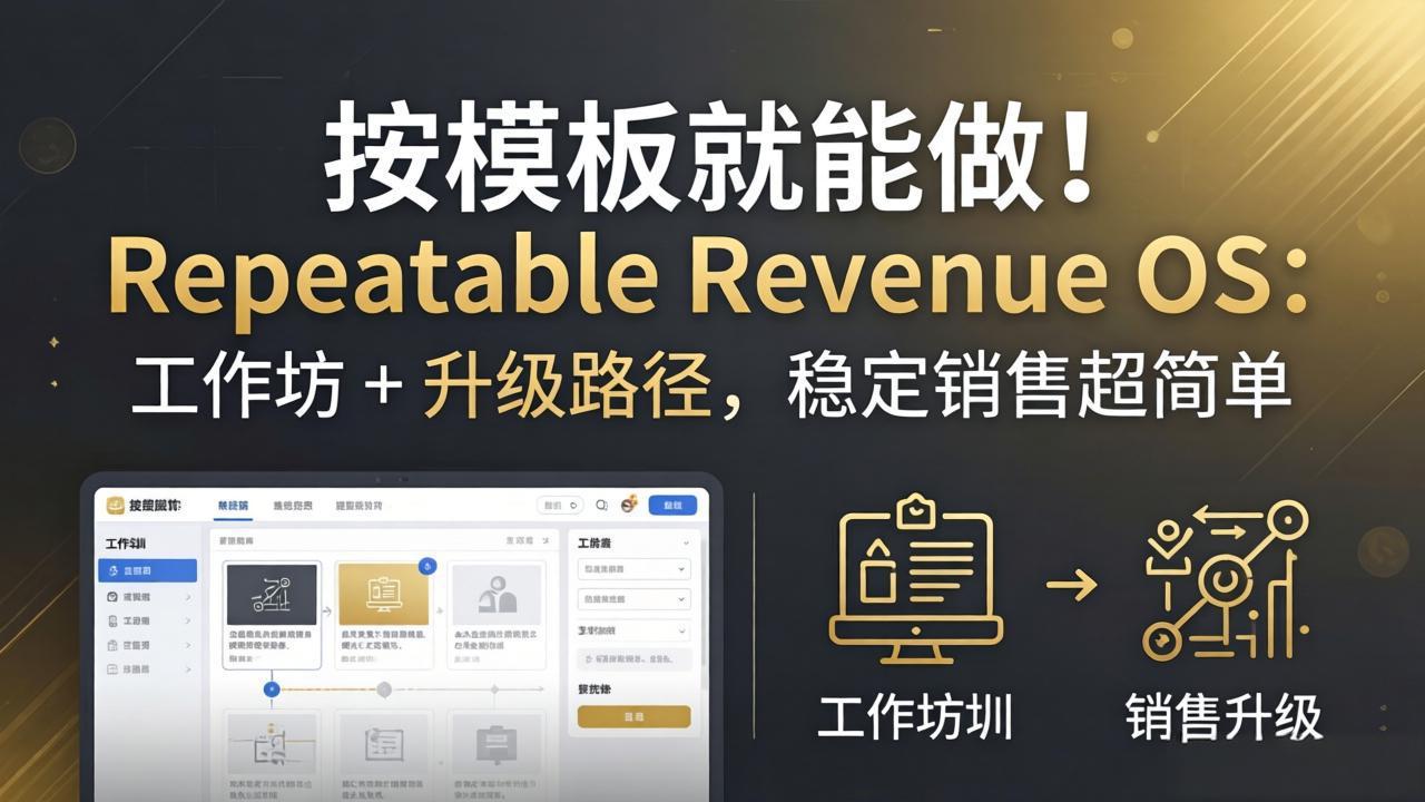 按模板就能做！Repeatable Revenue OS：工作坊 + 升级路径，稳定销售超简单-智富思维学堂