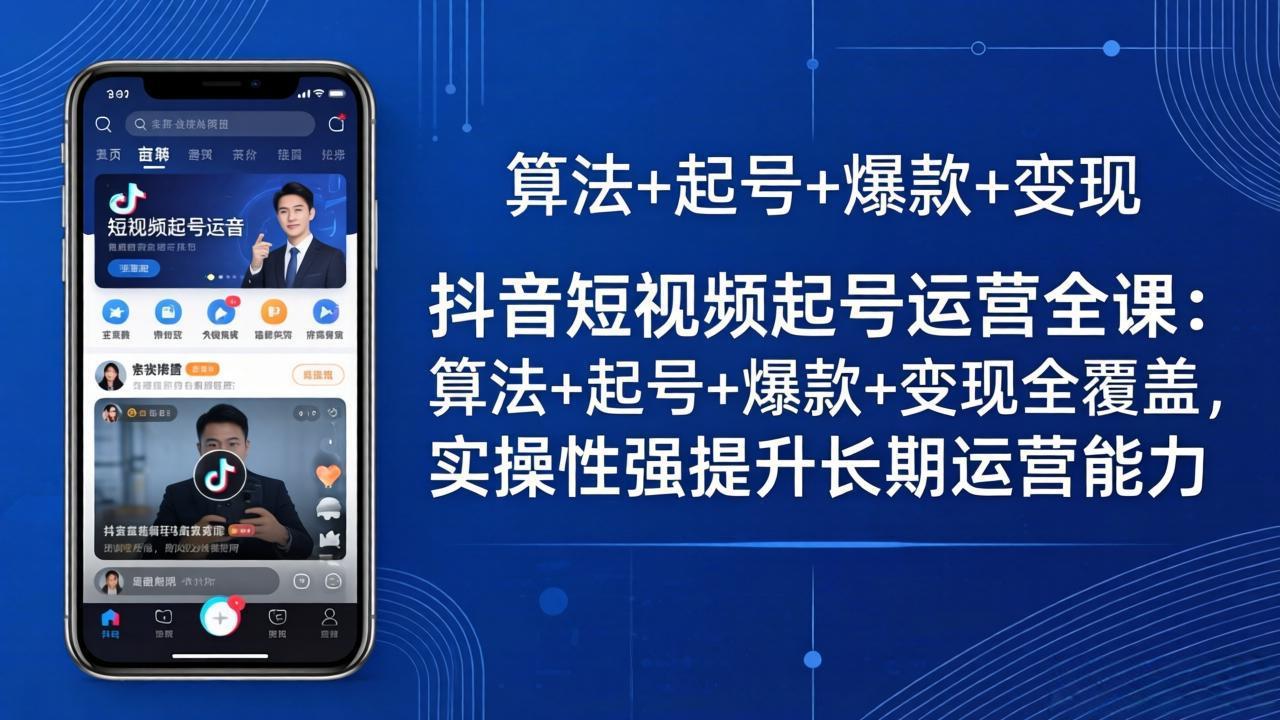 抖音短视频起号运营全课：算法+起号+爆款+变现全覆盖，实操性强提升长期运营能力-智富思维学堂