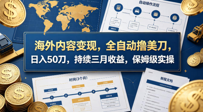 海外内容变现，全自动撸美刀，日入50刀，持续三月收益，保姆级实操【揭秘】-智富思维学堂