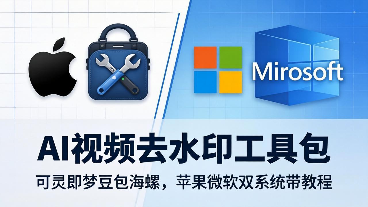 AI视频去水印工具包：可灵即梦豆包海螺，苹果微软双系统带教程-智富思维学堂