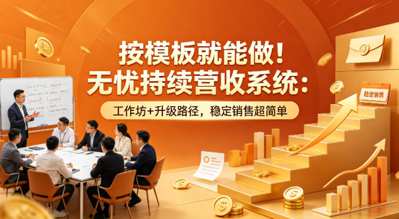 按模板就能做！无忧持续营收系统：工作坊+升级路径，稳定销售超简单【原创双语字幕】-智富思维学堂