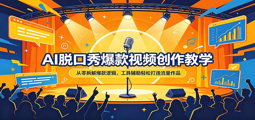 AI脱口秀爆款视频创作教学：从零拆解爆款逻辑，工具辅助轻松打造流量作品-智富思维学堂