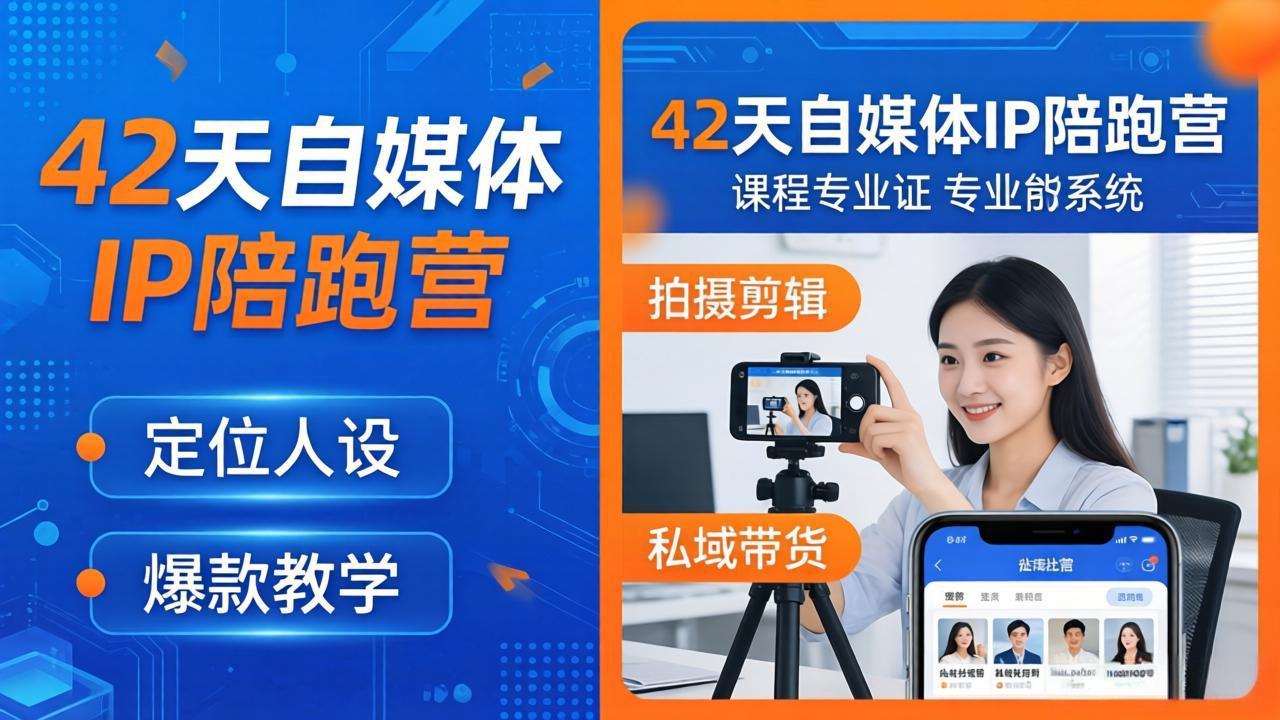 42天自媒体IP陪跑营-26年4月19更新：定位人设爆款全教学，拍摄剪辑私域带货一站式落地-智富思维学堂