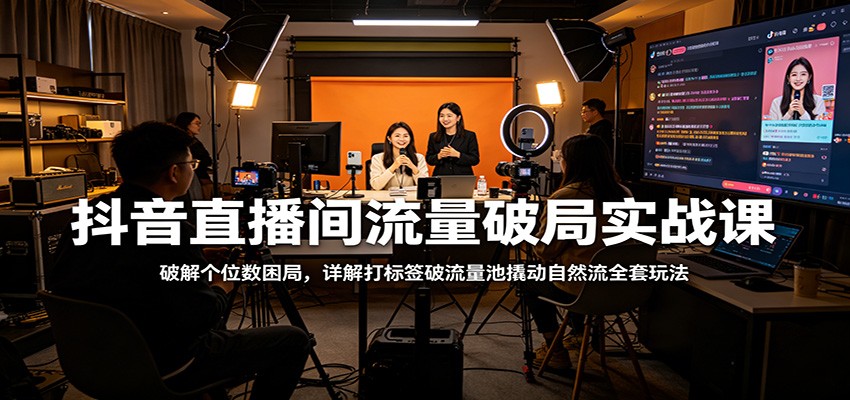 抖音直播间流量破局实战课：破解个位数困局，详解打标签破流量池撬动自然流全套玩法-智富思维学堂