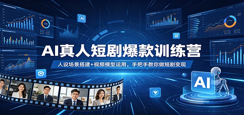 AI真人短剧爆款训练营：人设场景搭建+视频模型运用，手把手教你做短剧变现-智富思维学堂