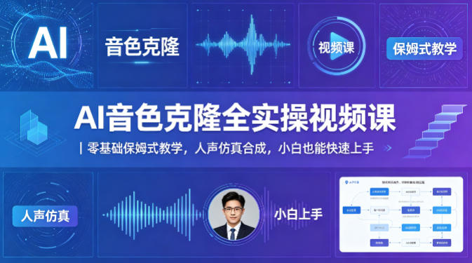 AI音色克隆全实操视频课｜零基础保姆式教学，人声仿真合成，小白也能快速上手-智富思维学堂