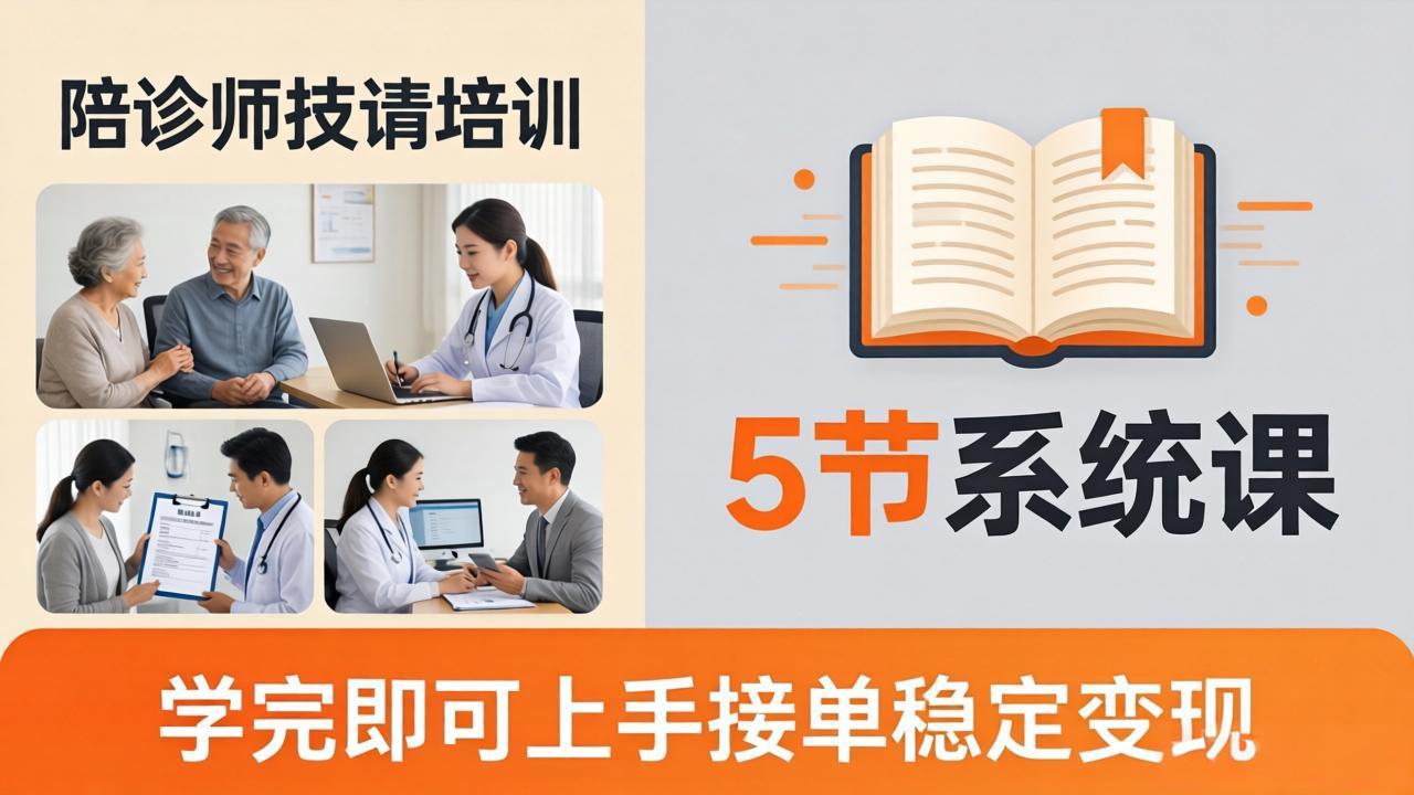 想做陪诊师不知从何下手？5节系统课教你掌握核心技能，学完即可上手接单稳定变现-智富思维学堂
